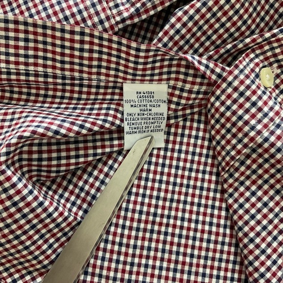 Ralph Lauren Blue Label Shirt Mens Medium Slim Fit Gingham Pony Long Sleeve - Picture 7 of 8